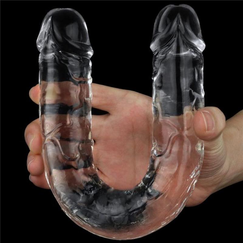 Двухконечный фаллоимитатор 12''  Flawless Clear Double Dildo, Clear