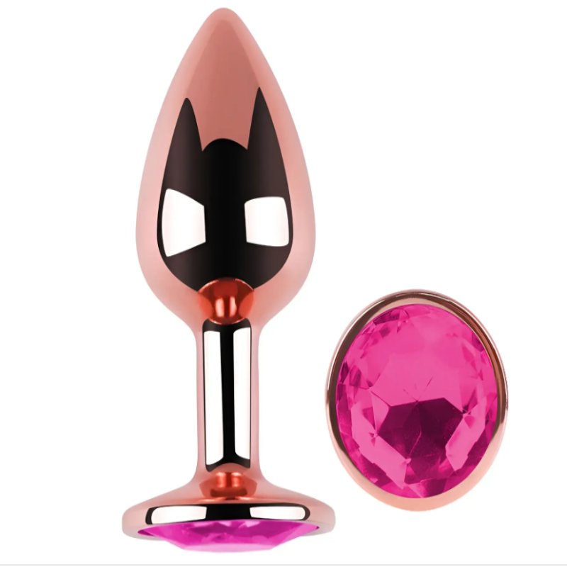 Анальная пробка с кристаллом EGZO - Rose Gold Round Plug Rose size M