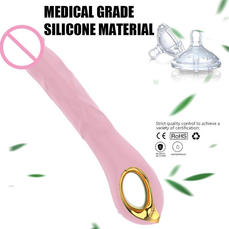 Вагинальный вибратор "Flexible stem", 10 режимов вибрации, пудровый