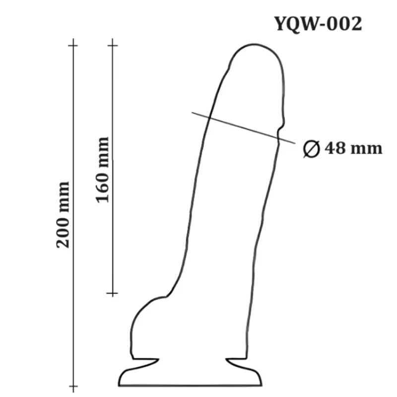 Большой фаллоимитатор с мошонкой на присоске OYO - Dildo Double Layer Silicone YQW-002 (длина 20 см, диаметр 4.8 см)