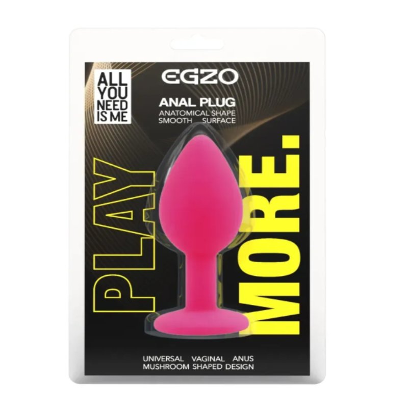 Силиконовая анальная пробка EGZO - Silicone Pink Round Plug Purple, size S