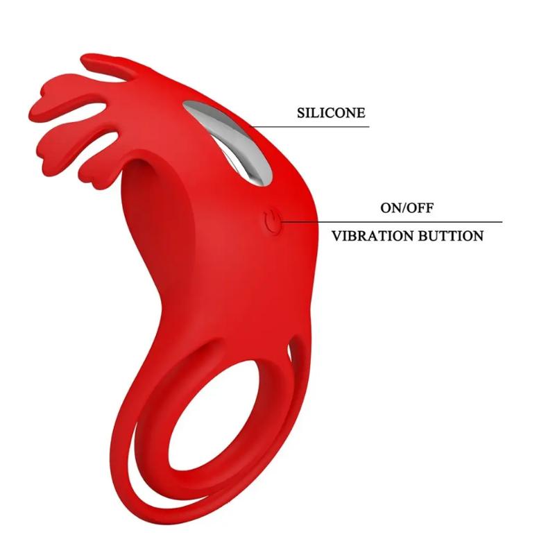 Кольцо эрекционное Pretty Love - Vibration Penis Ring Ruben Red