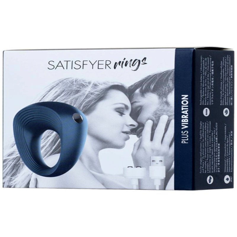 Эрекционное кольцо Satisfyer Power Ring 10 режимов вибрации черный