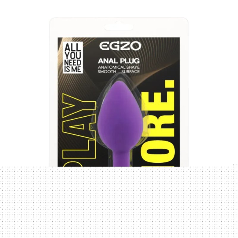 Силиконовая анальная пробка EGZO - Silicone Purple Round Plug Marine, size S