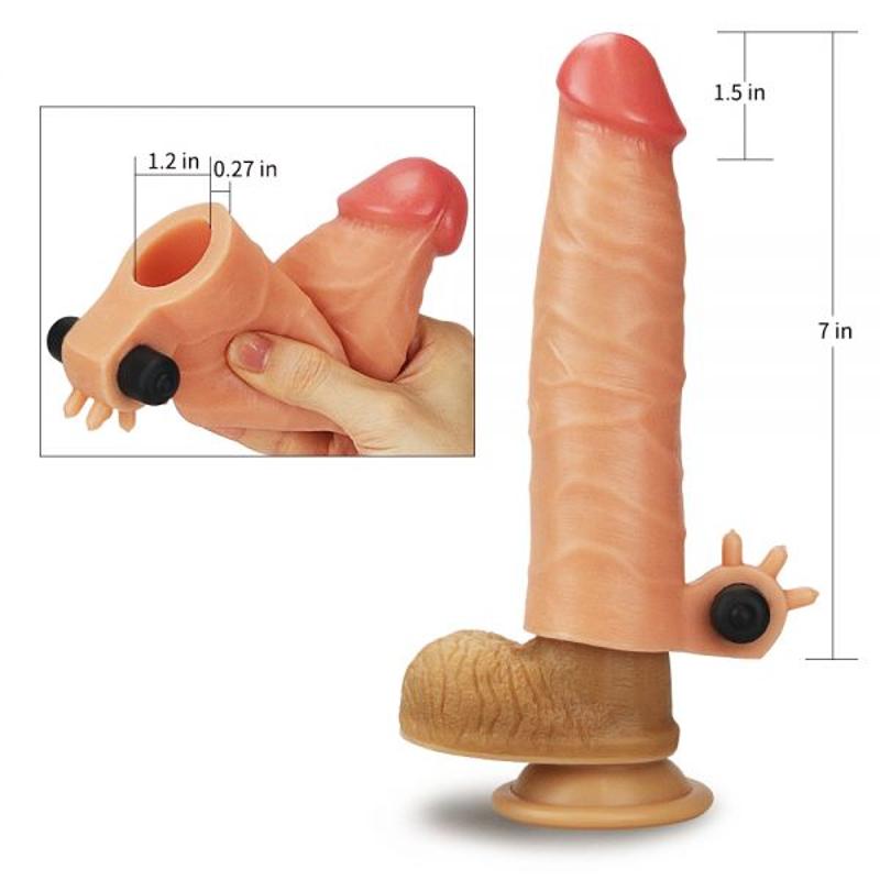 Вибронасадка Add 1.5" Vibrating Silicone Extender, Flesh