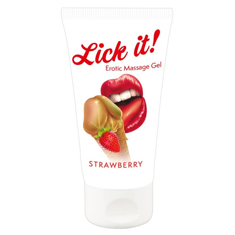 Оральная смазка Lick It! Strawberry 50 мл (веганская)