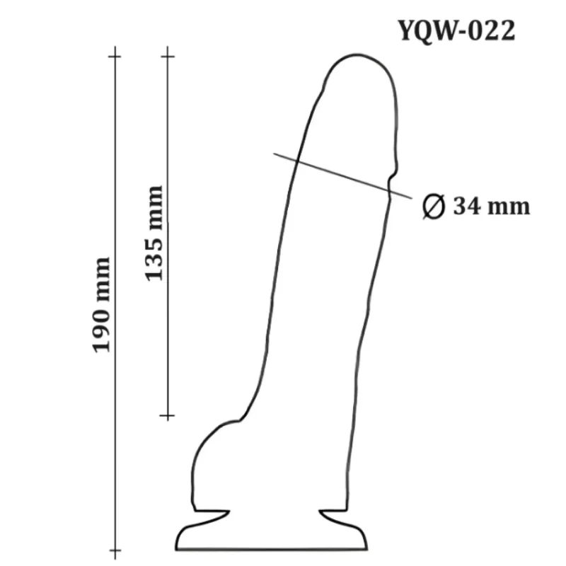 Фаллоимитатор с мошонкой на присоске OYO - Dildo Double Layer Silicone YQW-022 (длина 19 см, диаметр 3.4 см)