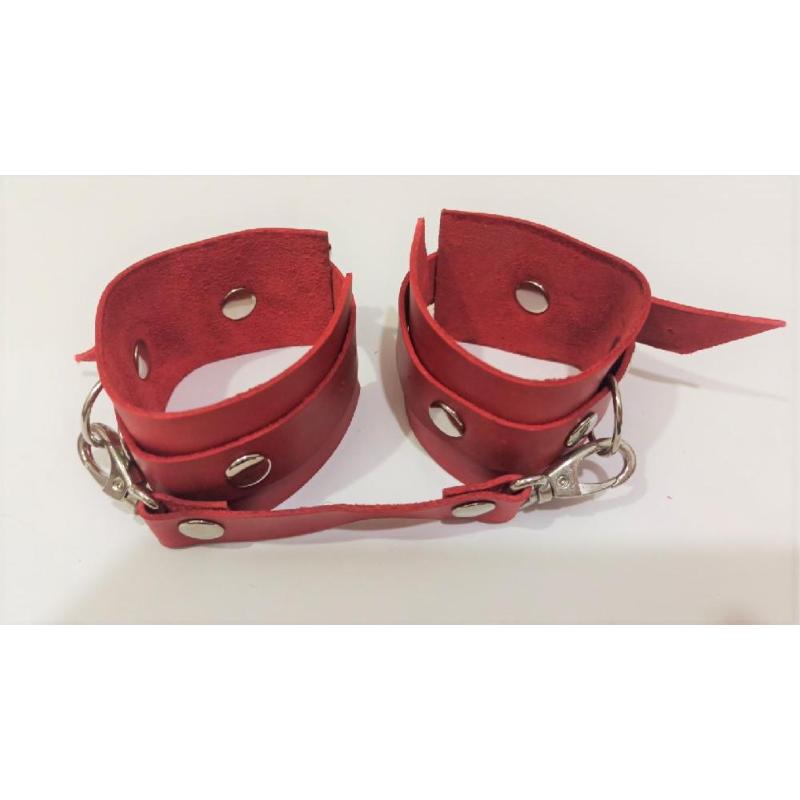 Премиум наручники из натуральной кожи Soft Skin BDSM Desire красный