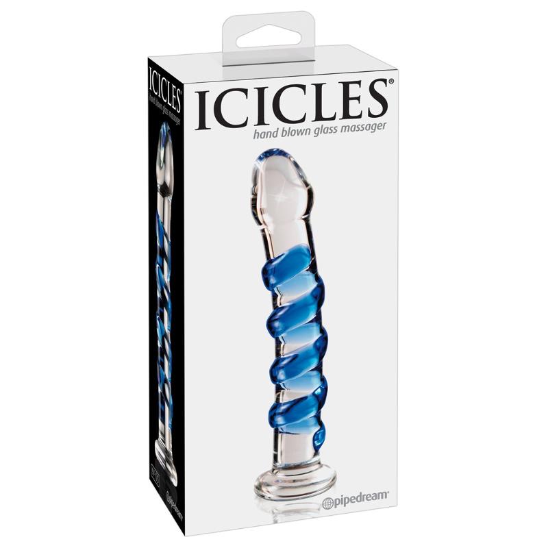 Стеклянный фаллоимитатор ручной работы  ICICLES № 5