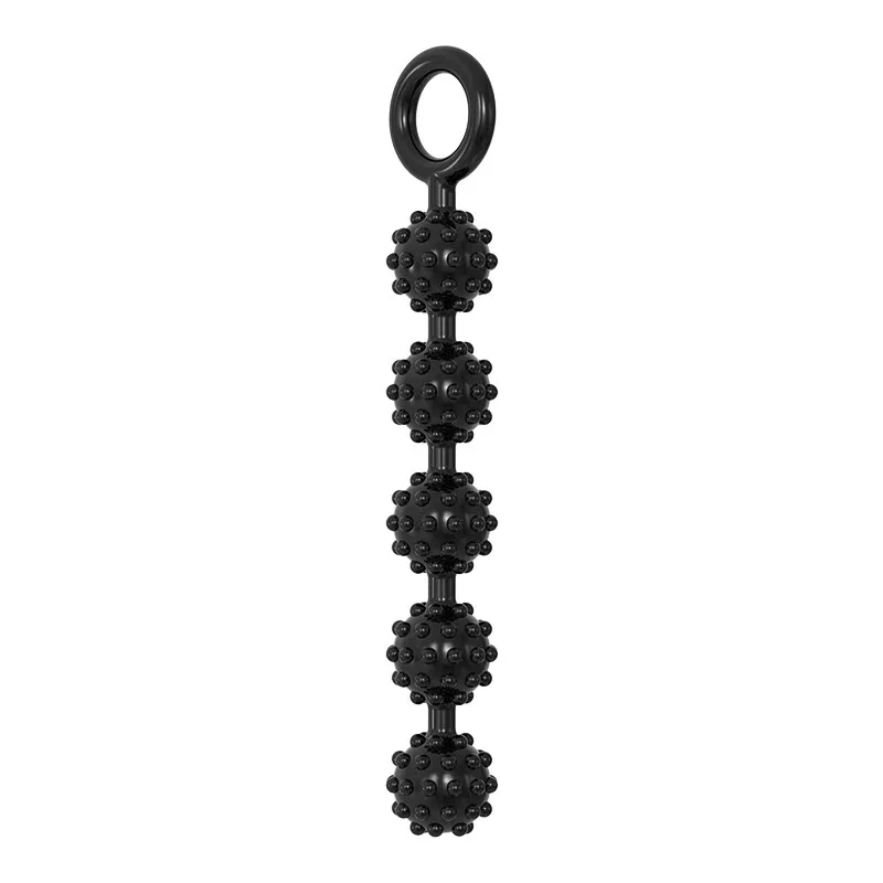 Анальные бусины MELEON Magic Anal Beads, текстурированные шарики с кольцом из TPE