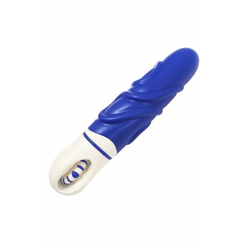 Роскошный вибратор с выпуклыми ребрышками для стимуляции AMOR BIG VIBRATOR BRUCE Blue (Приложение НЕ Функционирует!)