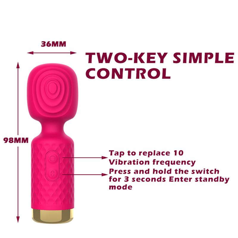Вибромассажёр для клитора " Small AV stick", цвет розовый, 10 режимов вибрации