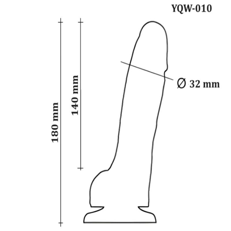 Фаллоимитатор с мошонкой на присоске OYO - Dildo Double Layer Silicone YQW-010 (длина 18 см, диаметр 3.2 см)