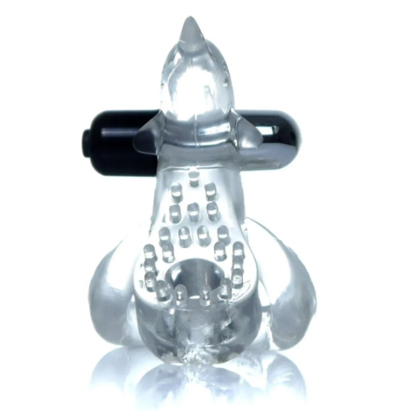 Эрекционное виброкольцо BOSS - Dolphin Vibro CockRing Clear, BS6700050