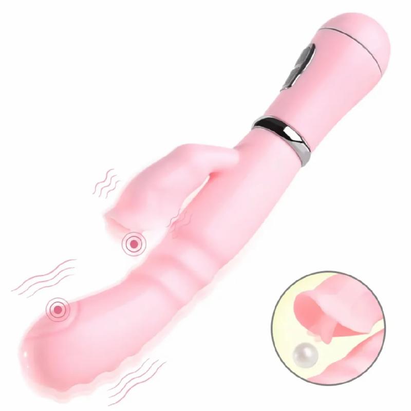 Вибратор-кролик "Vibro licking", 12 режимов вибрации, цвет розовый
