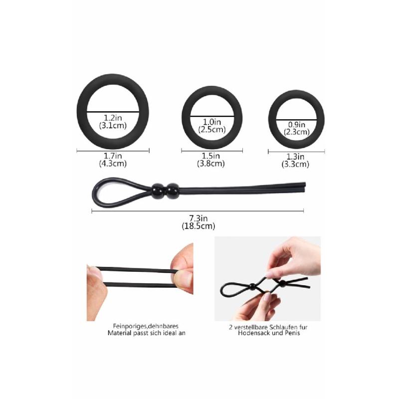 Набор эрекционных колец Black Ring Set цвет черный