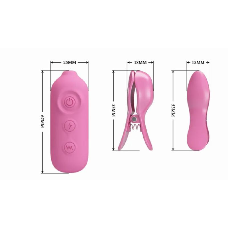 Электростимулятор для груди PRETTY LOVE - Nipple Clip 7 режимов вибрации, 3 режима электростимуляции