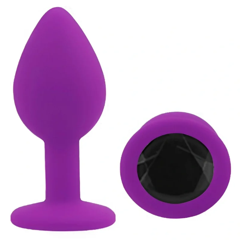 Анальная пробка EGZO Silicone Purple S — гладкая фиолетовая силиконовая модель для начинающих