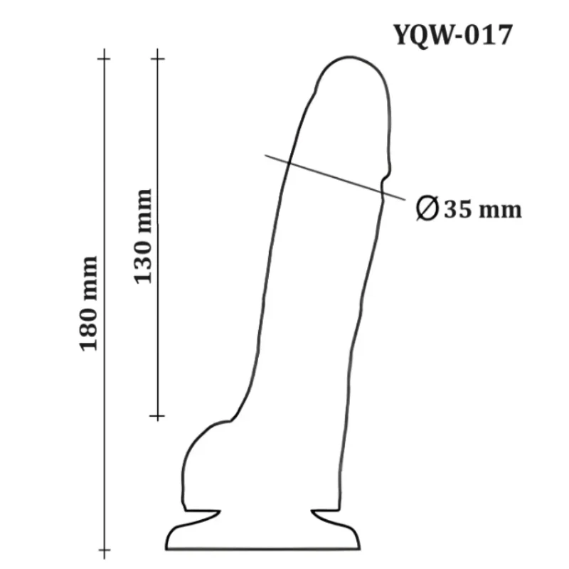 Фаллоимитатор с мошонкой на присоске OYO - Dildo Double Layer Silicone YQW-017 (длина 18 см, диаметр 3.5 см)