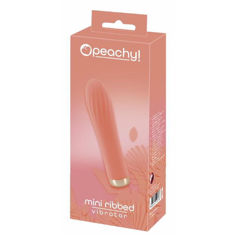 Ребристый мини-вибратор персикового цвета Mini Ribbed Vibrator