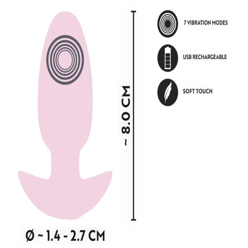 Анальная пробка с вибрацией Vibrating Mini Butt Plug Rose
