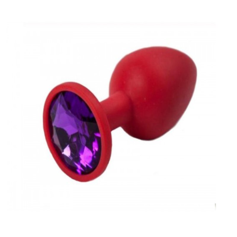 Анальная пробка, Red Silicone, Amethyst S - зображення 1