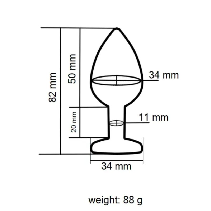 Анальная пробка с кристаллом EGZO - Silver Round Plug Rose size M