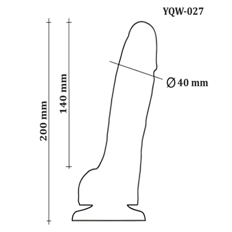 Большой фаллоимитатор с мошонкой на присоске OYO - Dildo Double Layer Silicone YQW-027 (длина 20 см, диаметр 4 см)