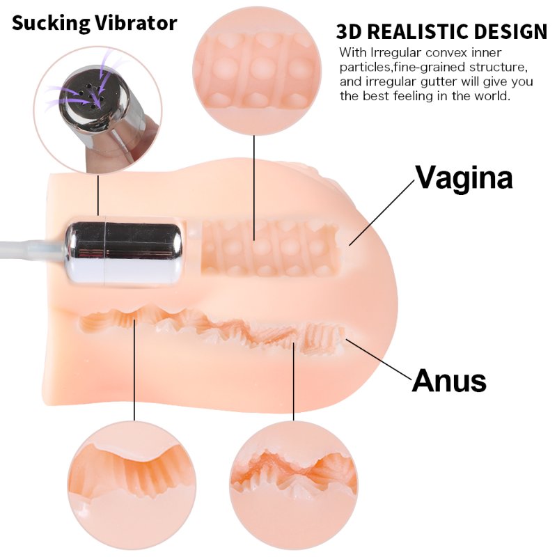 Мастурбатор  с отсосом "Sucking Vibrator", 10реж. вибрац. и 5реж.вс (Отсос работает соглас. инструк)