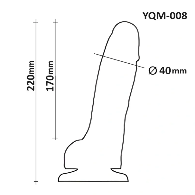 Фаллоимитатор OYO YQM-008 реалистичный с присоской, 22 см, телесный