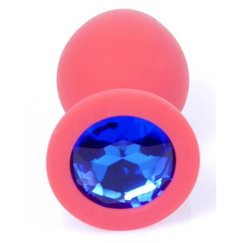 Силиконовая анальная пробка Boss Series - Jewellery Red Silicon PLUG Small Blue S