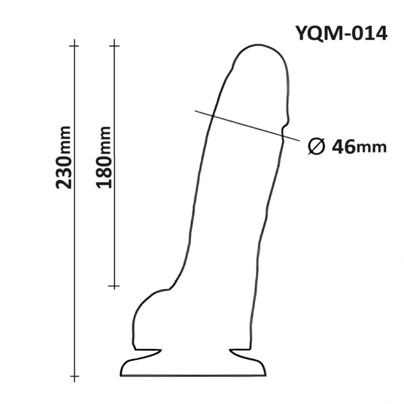 Фаллоимитатор OYO YQM-014, реалистичный силиконовый, с мошонкой и присоской