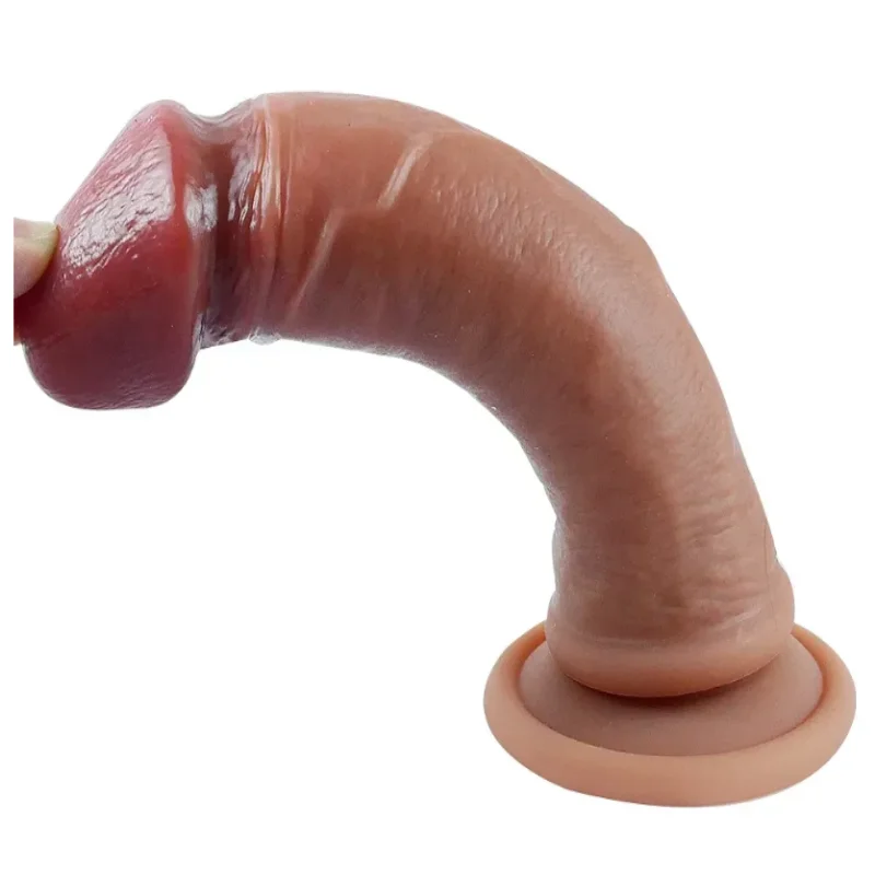 Фаллоимитатор на присоске OYO - Dildo Double Layer Silicone YQW-008 (длина 18 см, диаметр 3.5 см)