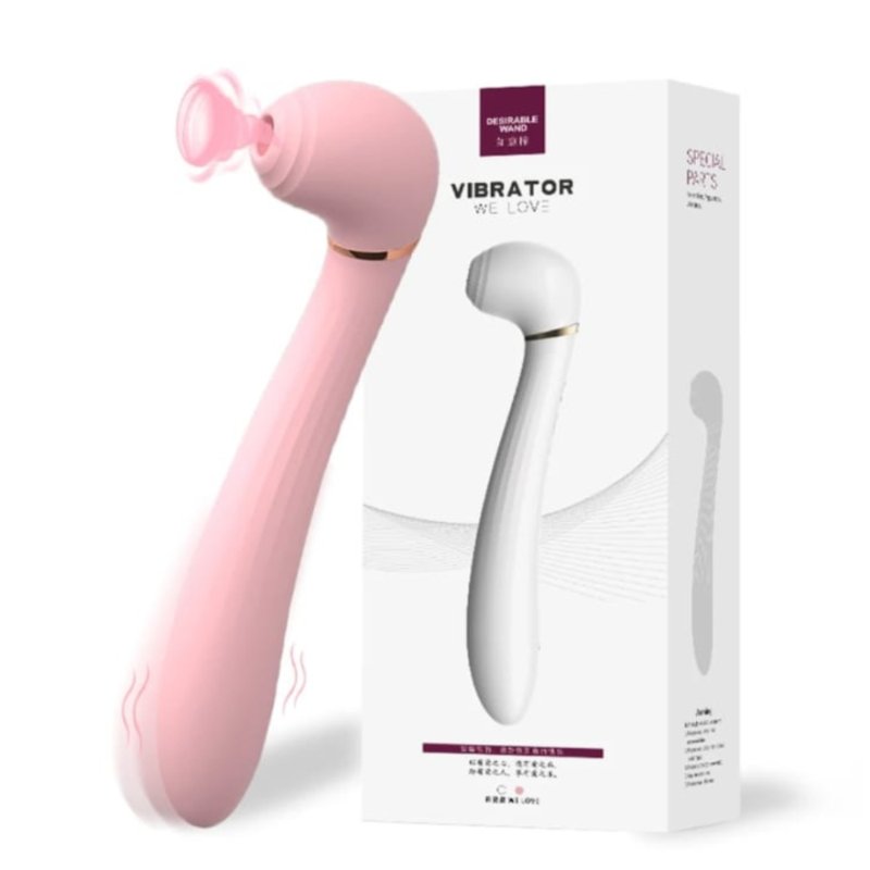 Вибромассажёр вакуум и вибрация "Desirable wand", 10 режимов, цвет розовый - зображення 1