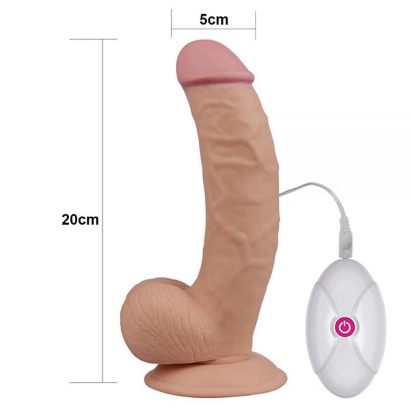 Реалистичный вибратор с  пультом управления 7.5" The Ultra Soft Dude, Flesh Vibrating