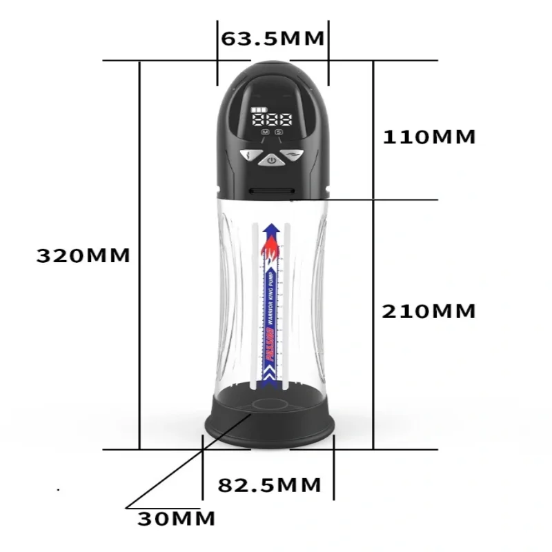 Вакуумная помпа для пениса CANWIN P466AU, автоматическая, водонепроницаемая, с USB-зарядкой