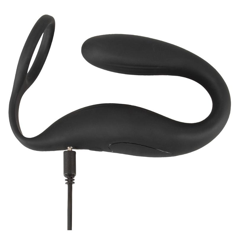 Вибратор простаты с эрекционным кольцом Cock ring with RC butt plug