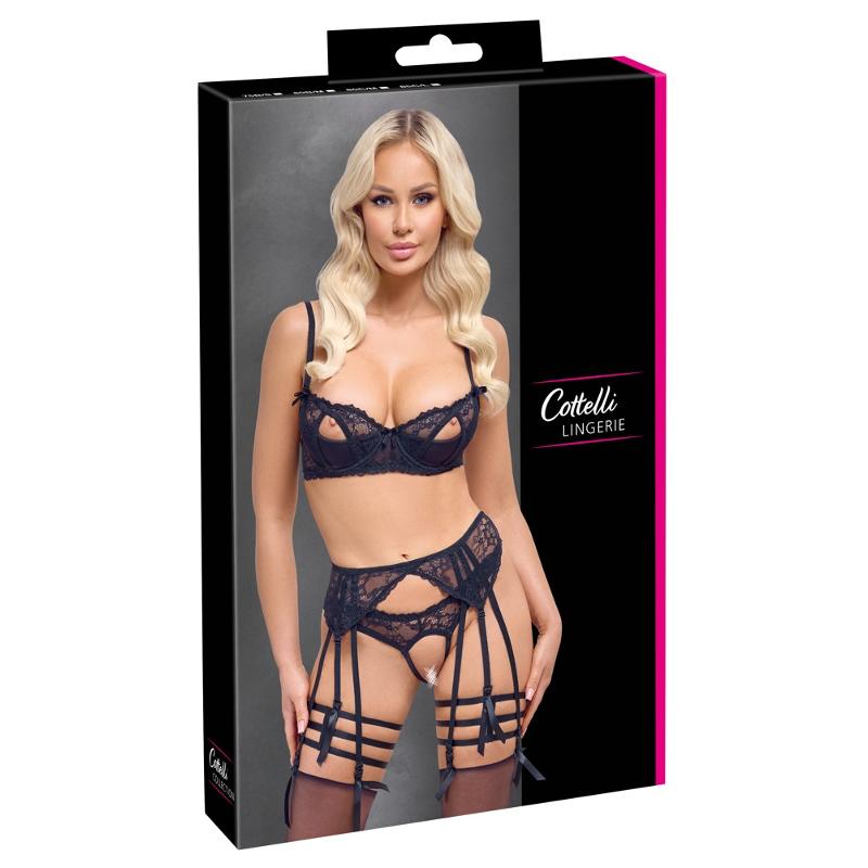 Эротический кружевной комплект с подтяжками от Cottelli LINGERIE Размер 75B/S