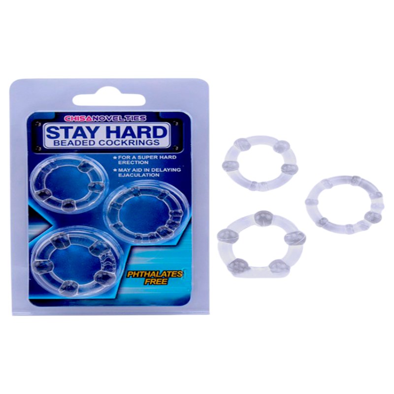 Эрекционные кольца 3шт набор, прозрачные STAY Hard - зображення 1