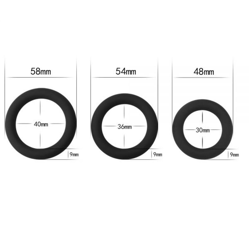 Набор из 3 шт эрекционных колец Power Plus Cock Ring Series без вибрации