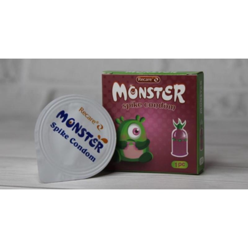 Презерватив Recare MONSTER Green+Pink Wink (1шт)