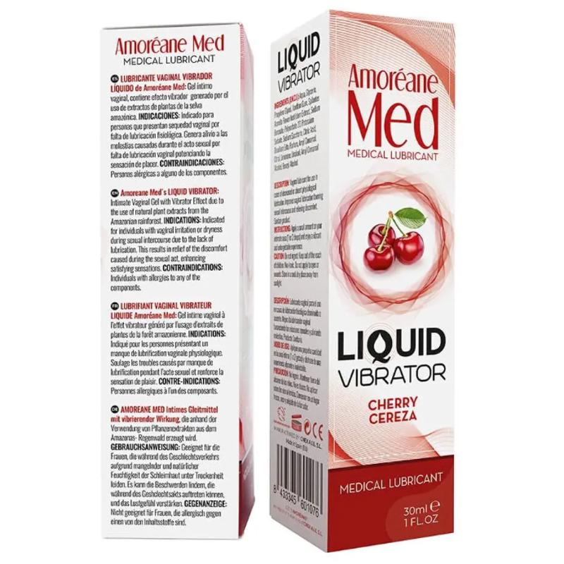 Стимулирующий лубрикант от Amoreane Med: Liquid vibrator - Cherry ( жидкий вибратор ), 30 ml