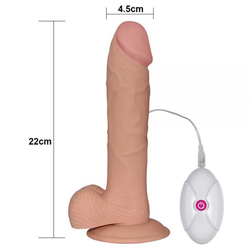 Реалистичный вибратор с  присоской 9" The Ultra Soft Dude, Flesh Vibratin