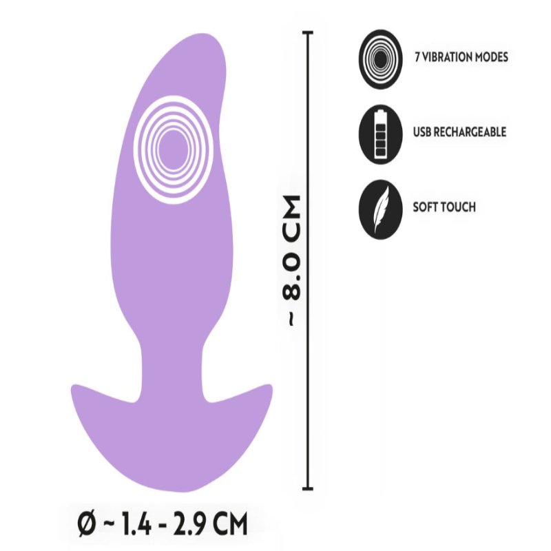 Анальная пробка с вибрацией Vibrating Mini Butt Plug Purple