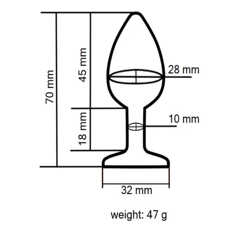 Анальная пробка с кристаллом EGZO - Silver Round Plug Clear size S