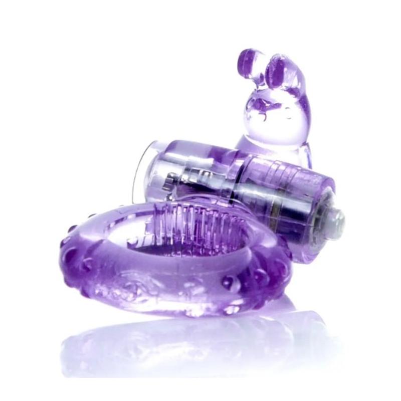 Эрекционное вибро кольцо BOSS Rabbit Vibro Cock Ring Purple