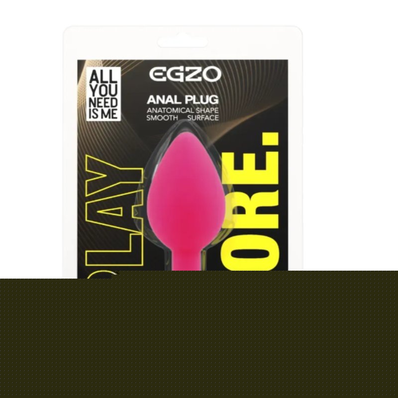 Силиконовая анальная пробка EGZO - Silicone Pink Round Plug Black, size S