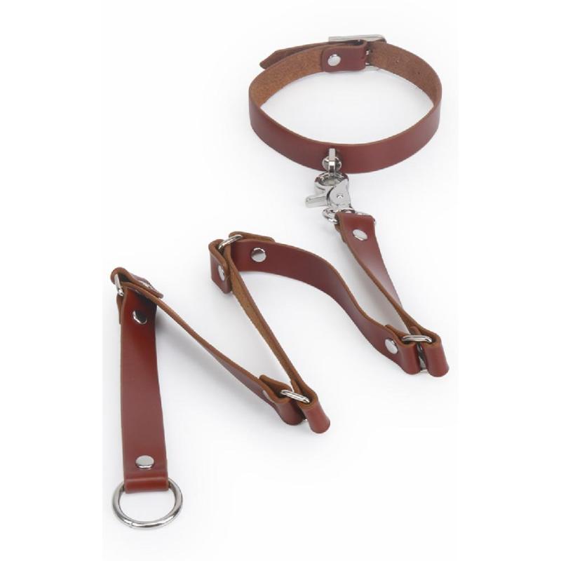 Набор из натуральной кожи  Mr Bondage Brown коричневый
