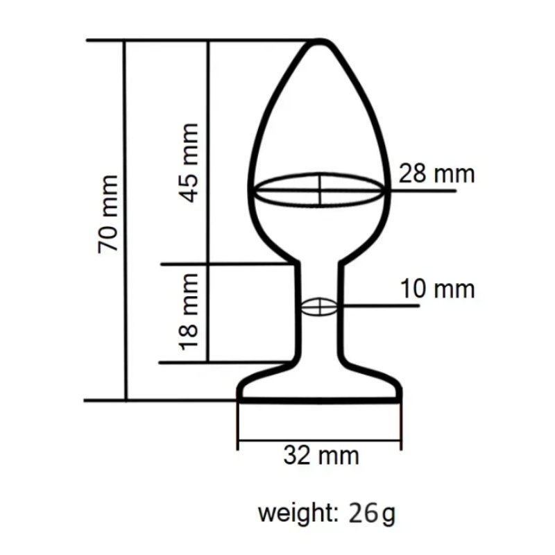 Силиконовая анальная пробка EGZO - Silicone Black Round Plug Red, size S