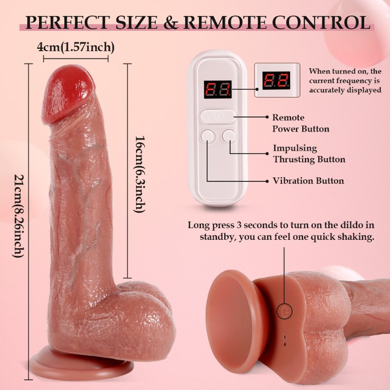 Реалистичный вибратор с фрикциями “RealFeel Remote Master”, с пультом ДУ